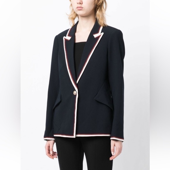 L'Agence Chamberlain Blazer in Midnight Even Stripe Size 0 NEW - Picture 2 of 15